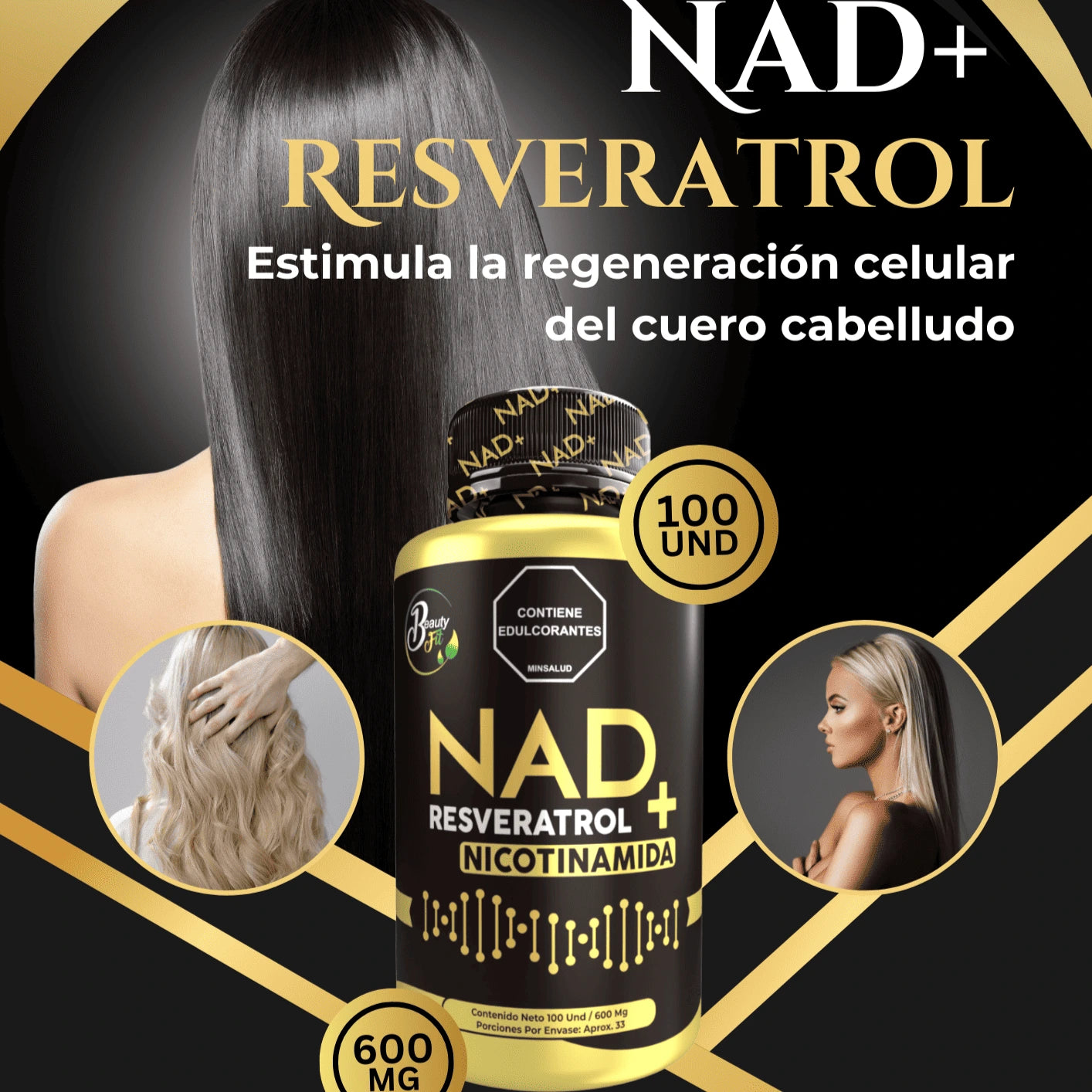 👩🦳NAD+RESVERATROL Y NICOTINAMIDA X100 UND BEAUTYFIT👧