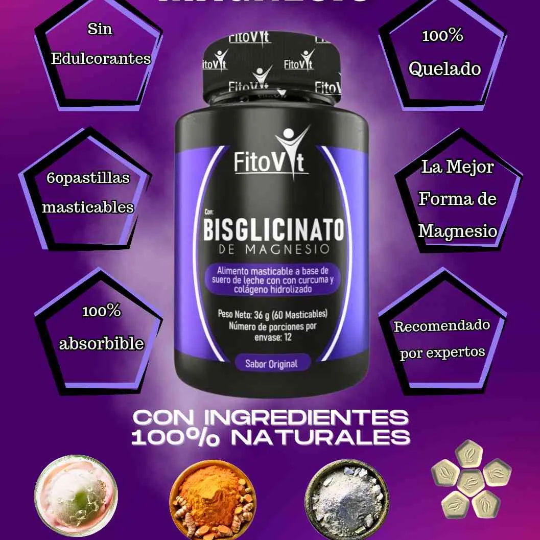 😴BISGLICINATO DE MAGNESIO X60 UND FITOVIT🙌