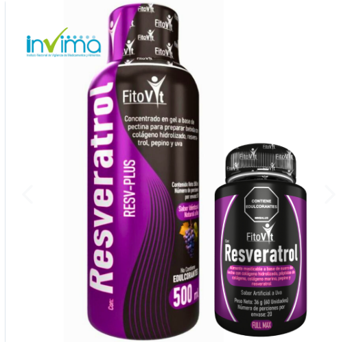 👵🏼COMBO RESVERATROL X60 UND Y 500ML FITOVIT👧🏻
