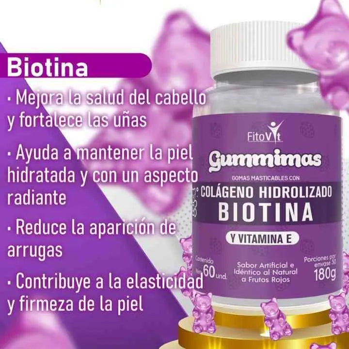 🫣 COLAGENO BIOTINA GOMITAS X60UND FITOVIT 💅🏽