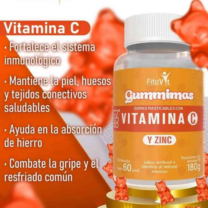 🍊VITAMINA C Y ZINC GOMITAS X60UND FITOVIT🧬