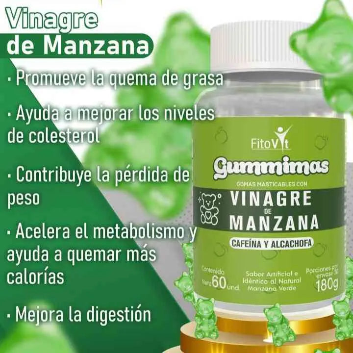🍏 VINAGRE DEMANZANA GOMITAS X60UND FITOVIT XXL➡L