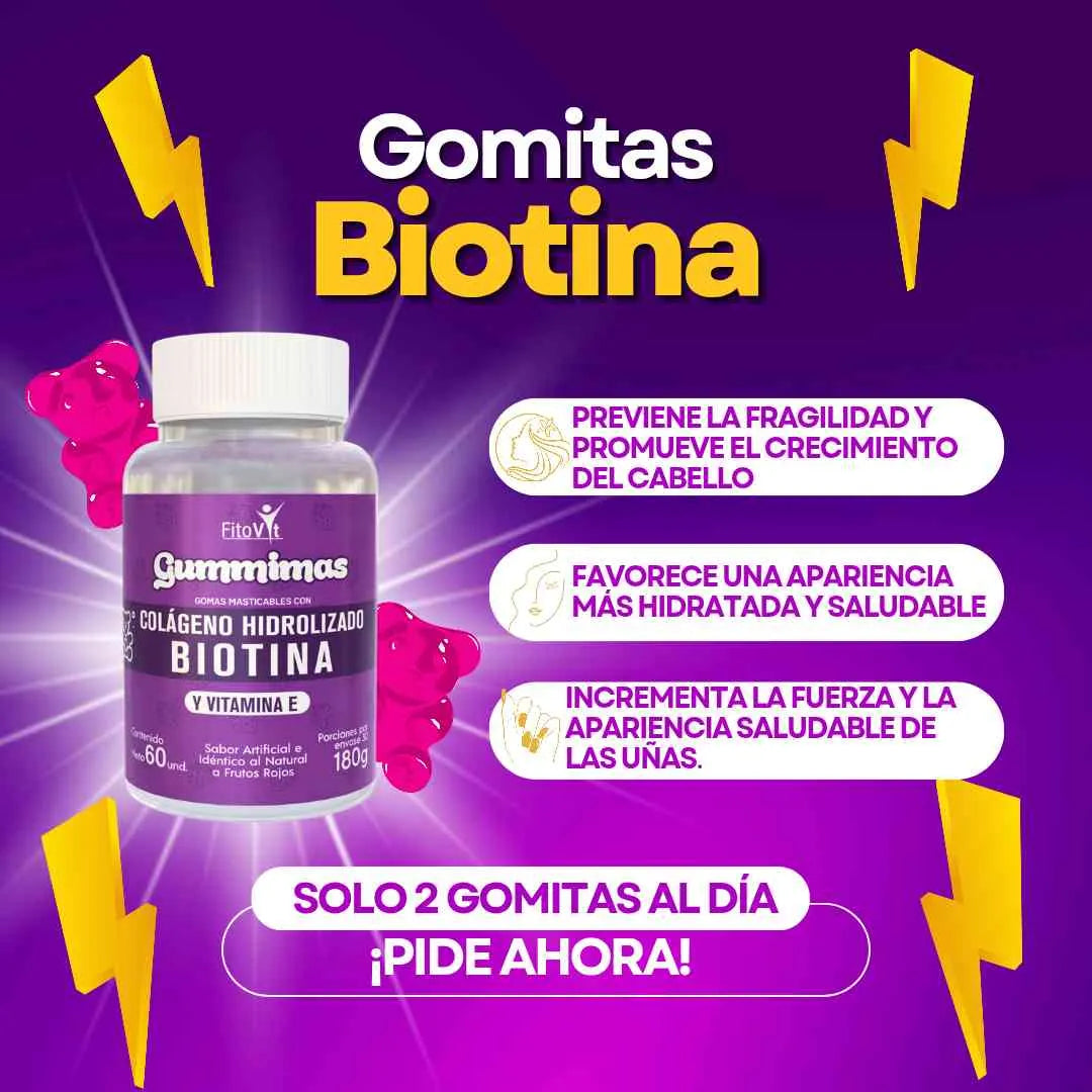 🫣 COLAGENO BIOTINA GOMITAS X60UND FITOVIT 💅🏽