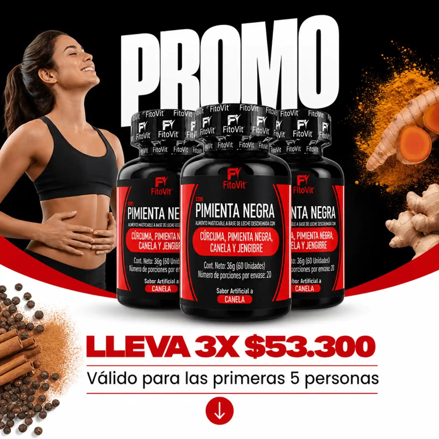 🌿 Pimienta Negra - 60 pastillas🌶️
