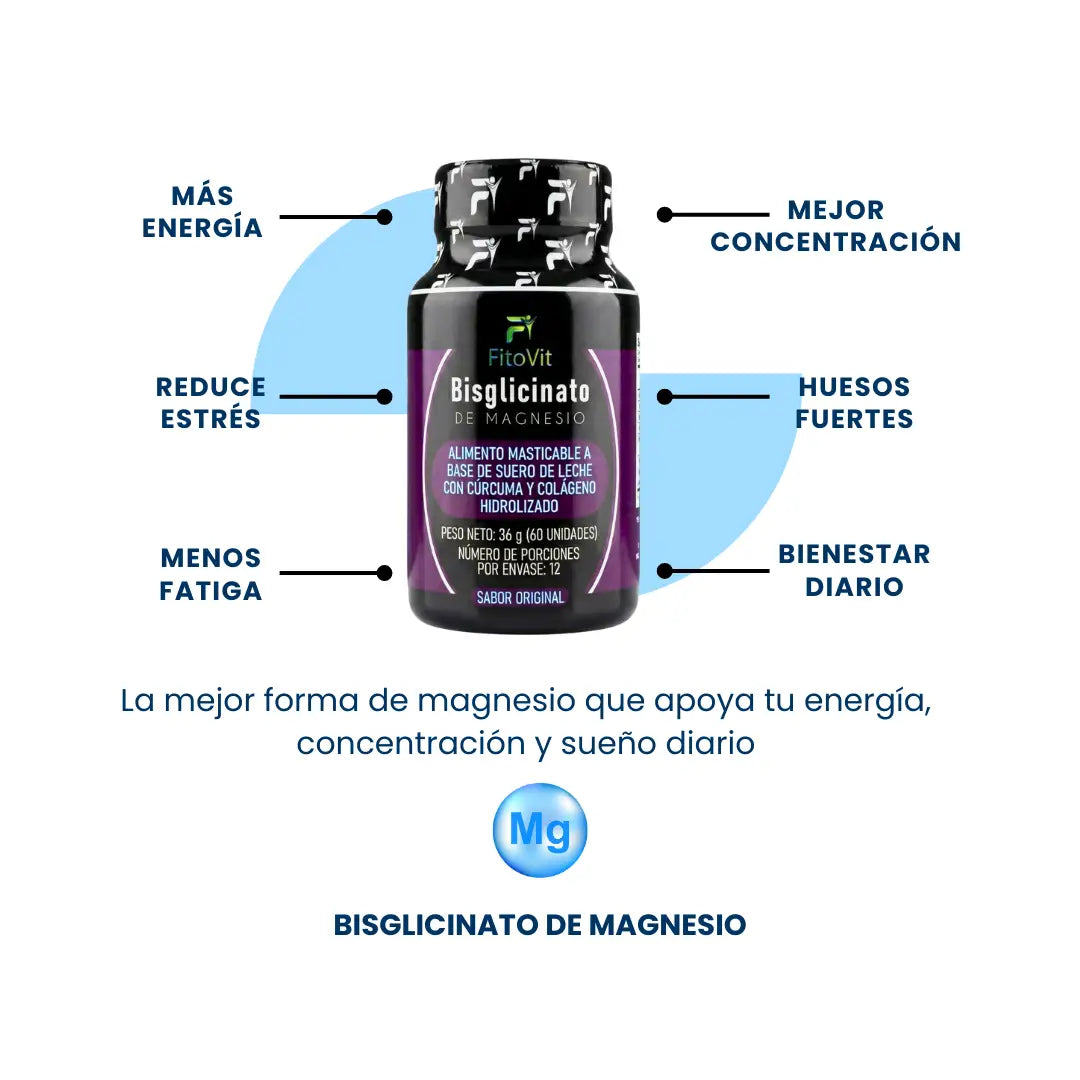 😴BISGLICINATO DE MAGNESIO X60 UND FITOVIT🙌