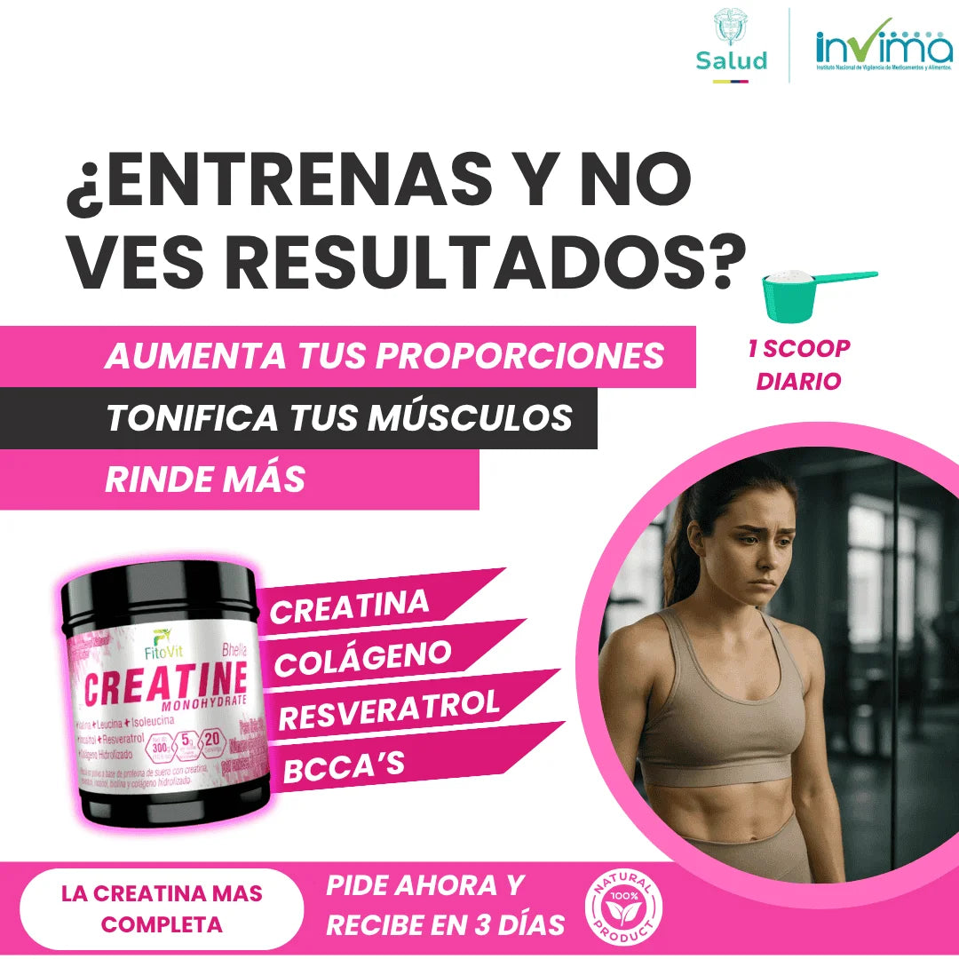 🍑MUJER CREATINA MONOHIDRATADA 300GR FITOVIT💪