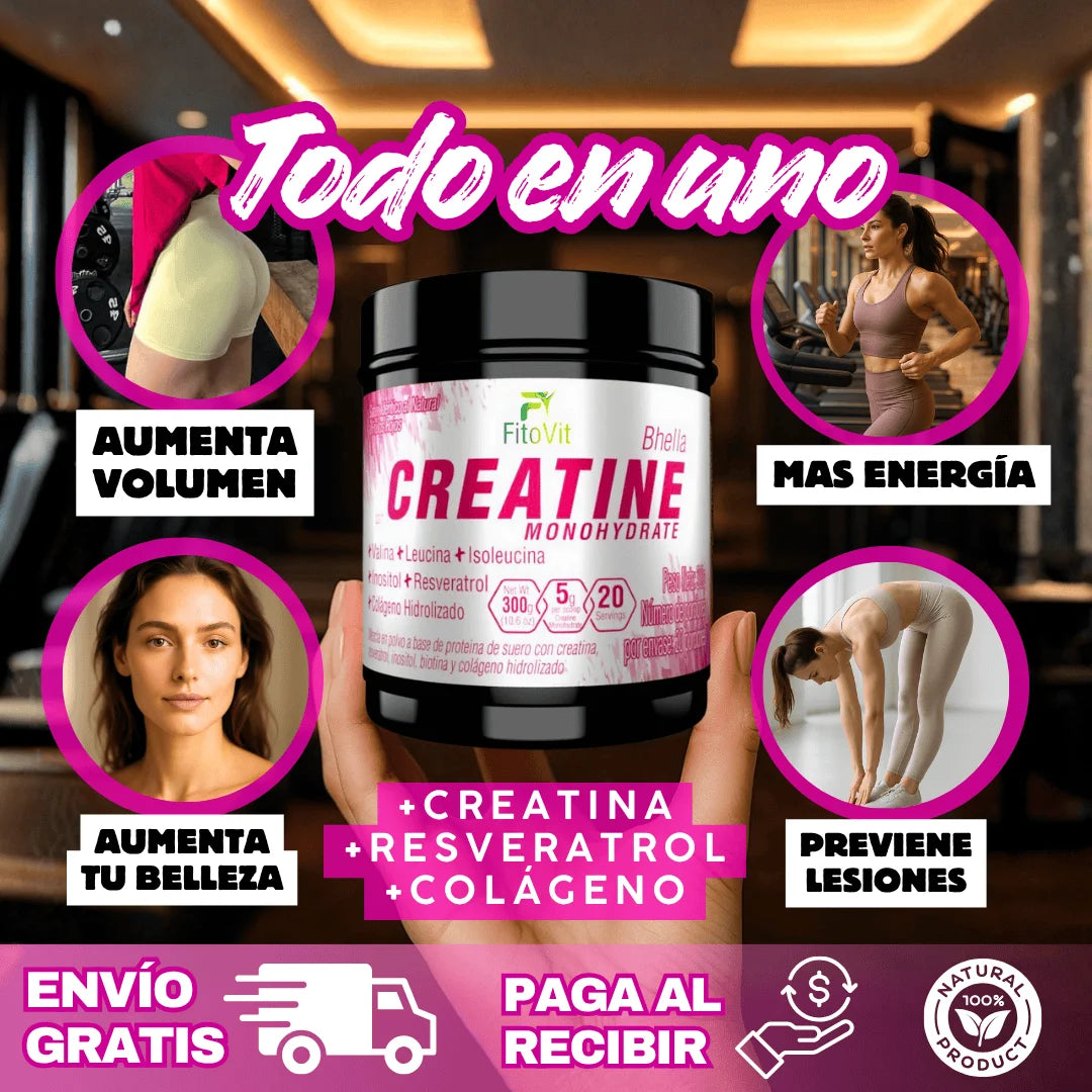 🍑MUJER CREATINA MONOHIDRATADA 300GR FITOVIT💪