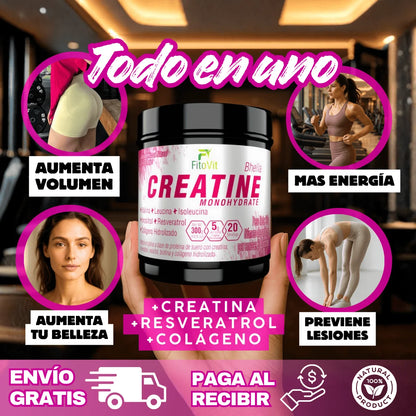 🍑MUJER CREATINA MONOHIDRATADA 300GR FITOVIT💪