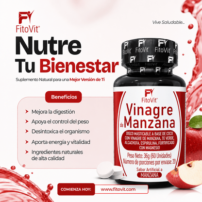 🍎Vinagre de Manzana - 60 Discos🌿