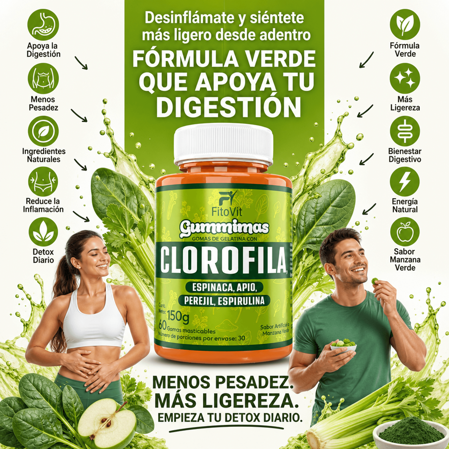 🌿CLOROFILA GOMITAS FITOVIT X60UND♻️