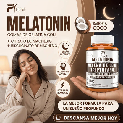 🧠MELATONINA + MELENA DE LEON + TRIPTOFANO GOMITAS FITOVIT X60😴