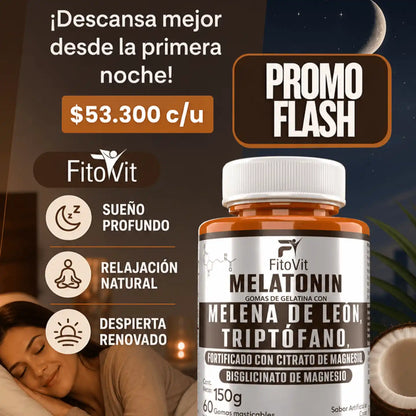 🧠MELATONINA + MELENA DE LEON + TRIPTOFANO GOMITAS FITOVIT X60😴