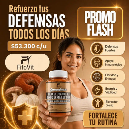 🍄BETAGLUCANOS DE GANODERMA LUCIDUM GOMITAS X60UND💪