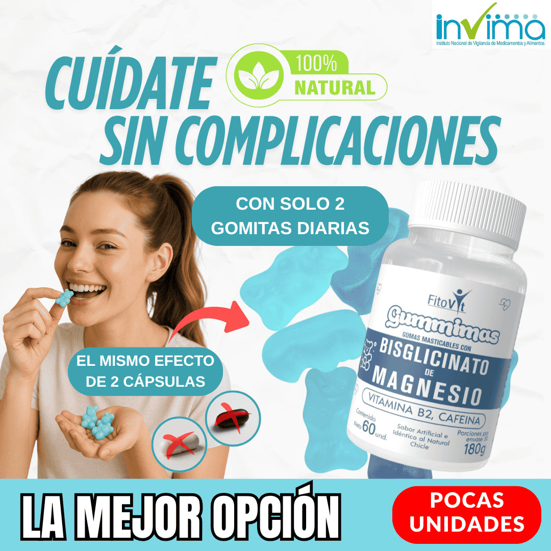 😴BISGLICINATO DE MAGNESIO GOMITAS X60 UND FITOVIT🪶