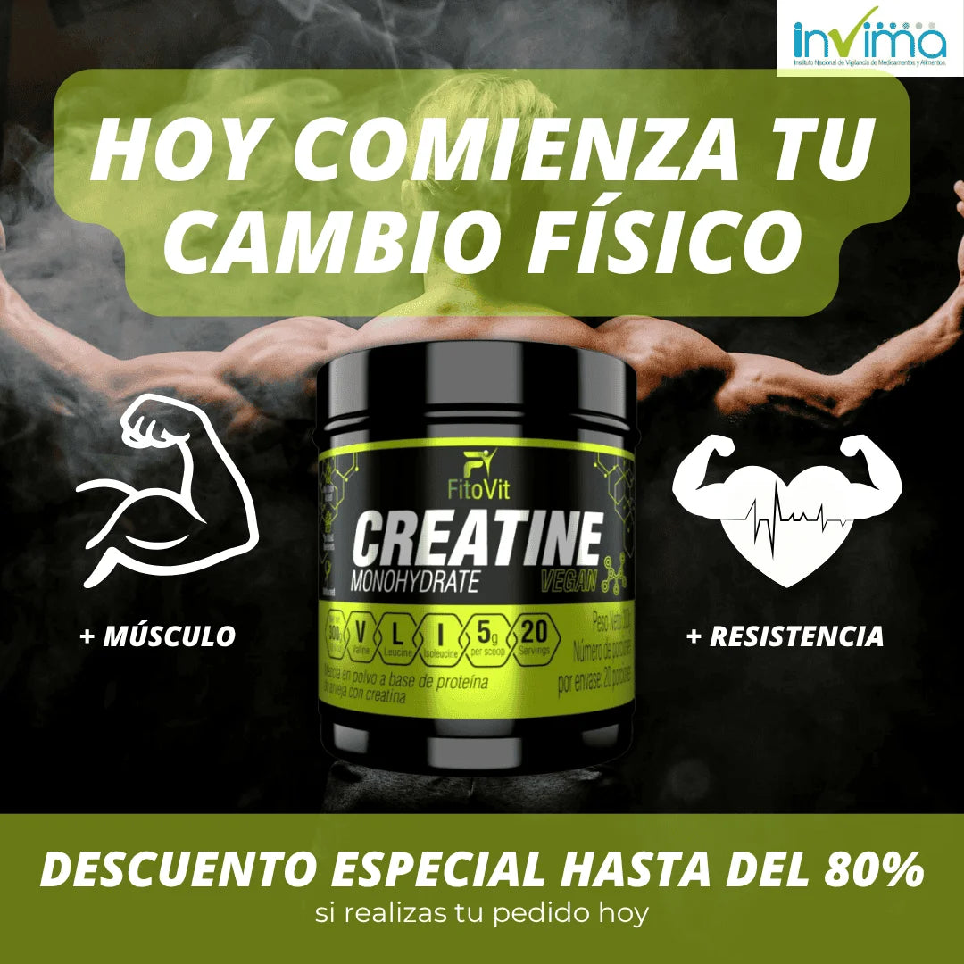 💪CREATINA MONOHIDRATADA X300GR FITOVIT⚡