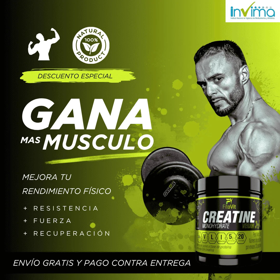 💪CREATINA MONOHIDRATADA X300GR FITOVIT⚡