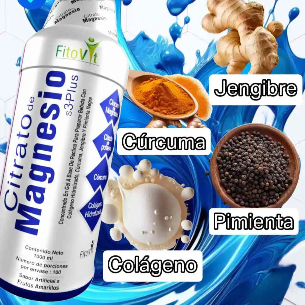 😴CITRATO DE MAGNESIO S3-PLUS X 1.000 ML FITOVIT🪶
