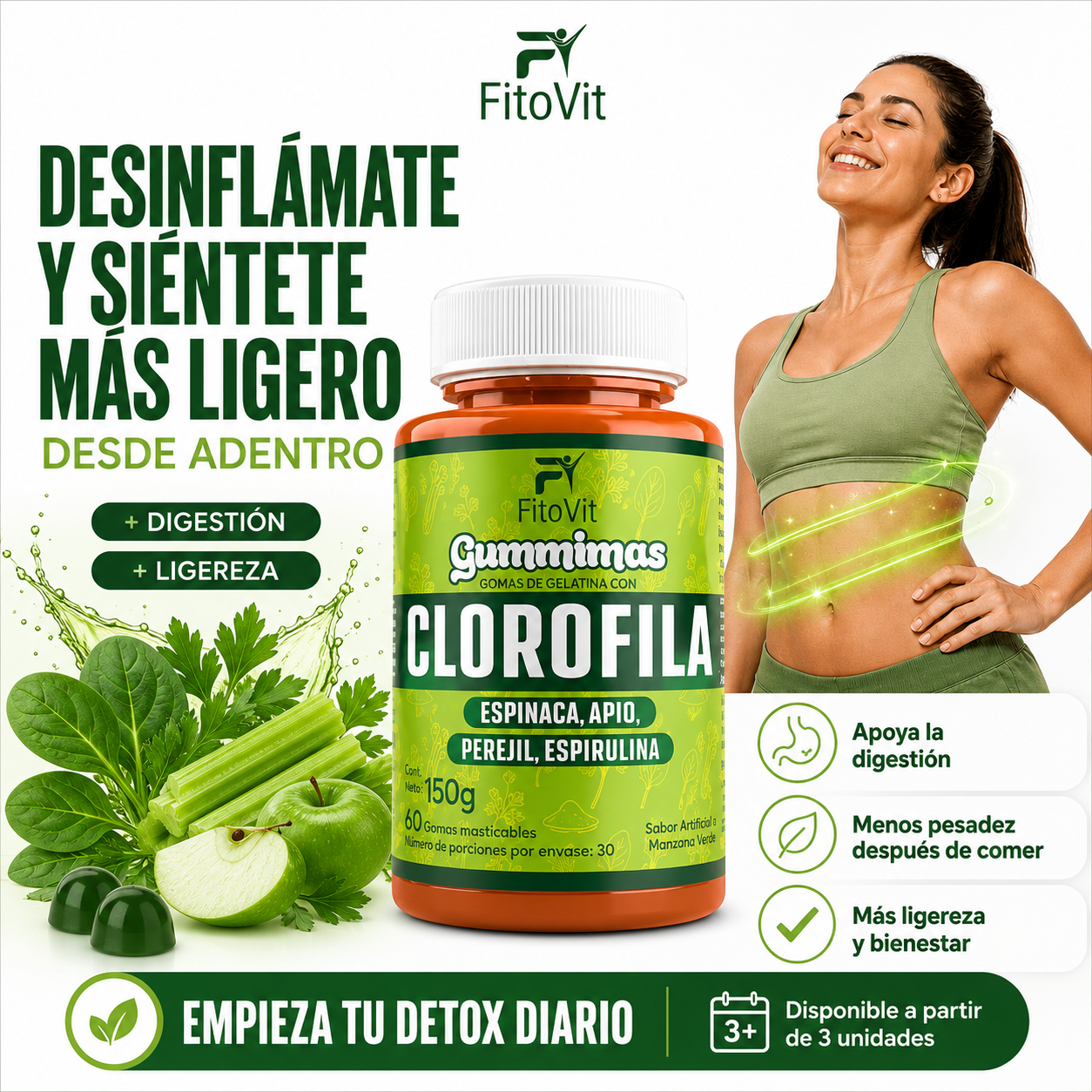 🌿CLOROFILA GOMITAS FITOVIT X60UND♻️