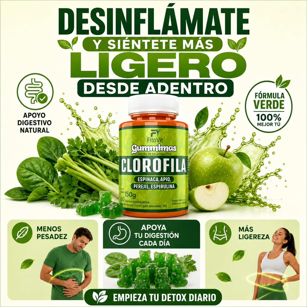 🌿CLOROFILA GOMITAS FITOVIT X60UND♻️