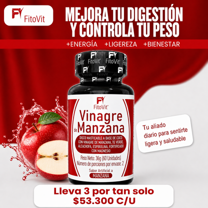 🍎Vinagre de Manzana - 60 Discos🌿