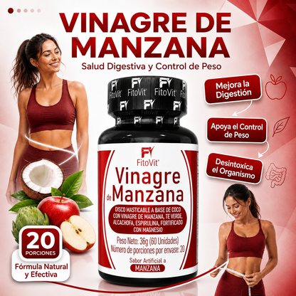 🍎Vinagre de Manzana - 60 Discos🌿