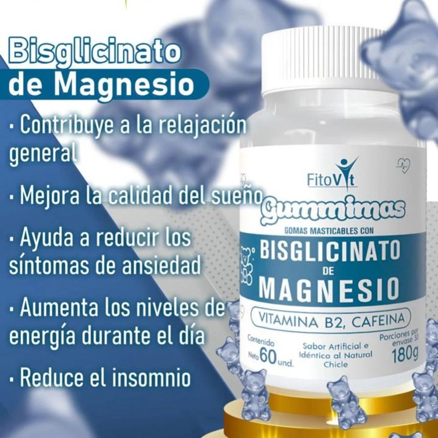 😴BISGLICINATO DE MAGNESIO GOMITAS X60 UND FITOVIT🪶