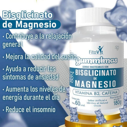 😴BISGLICINATO DE MAGNESIO GOMITAS X60 UND FITOVIT🪶