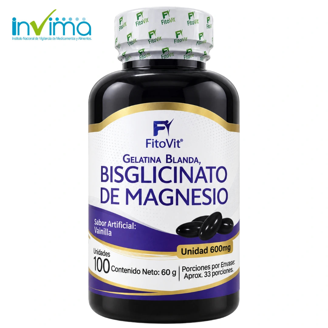 💤 Bisglicinato de Magnesio - 100 gelatinas blandas 💪