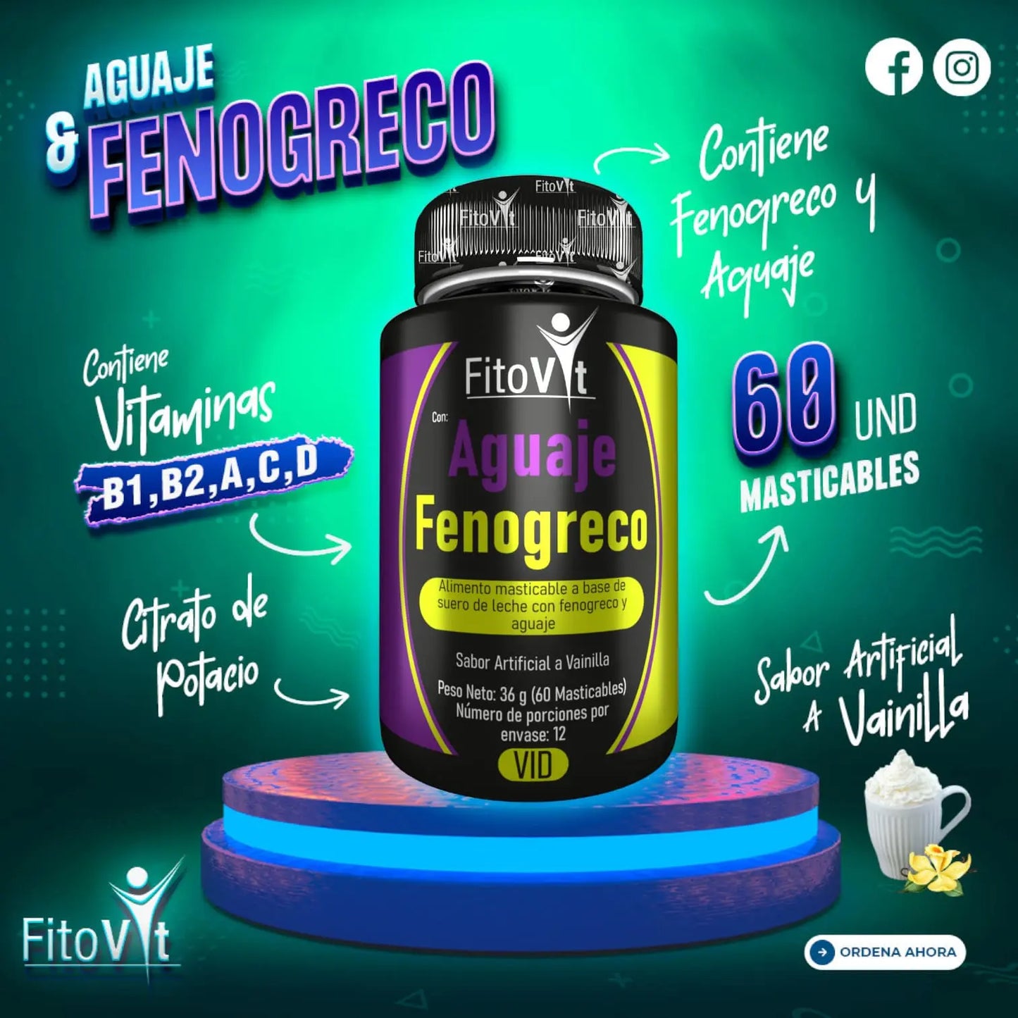 AGUAJE Y FENOGRECO 🍑Tonifica resaltando Cola y Busto🍒