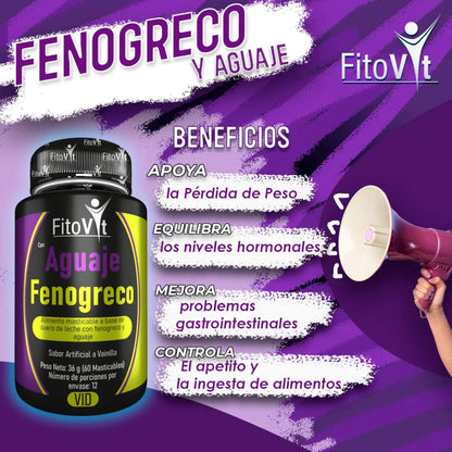 AGUAJE Y FENOGRECO 🍑Tonifica resaltando Cola y Busto🍒