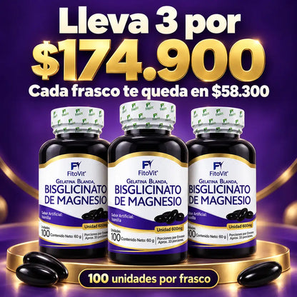 💤 Bisglicinato de Magnesio - 100 gelatinas blandas 💪