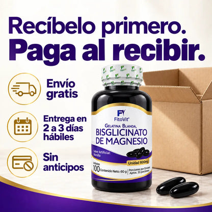 💤 Bisglicinato de Magnesio - 100 gelatinas blandas 💪
