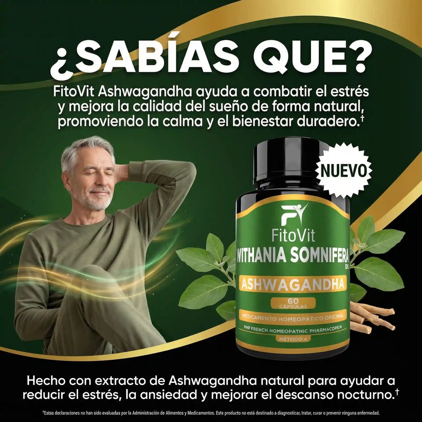 🧠😣ASHWAGANDHA X60 CAPSULAS FITOVIT⚡😴
