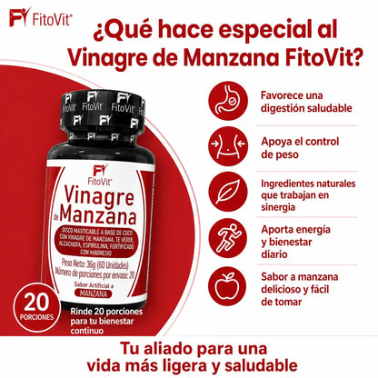 🍎Vinagre de Manzana - 60 Discos🌿
