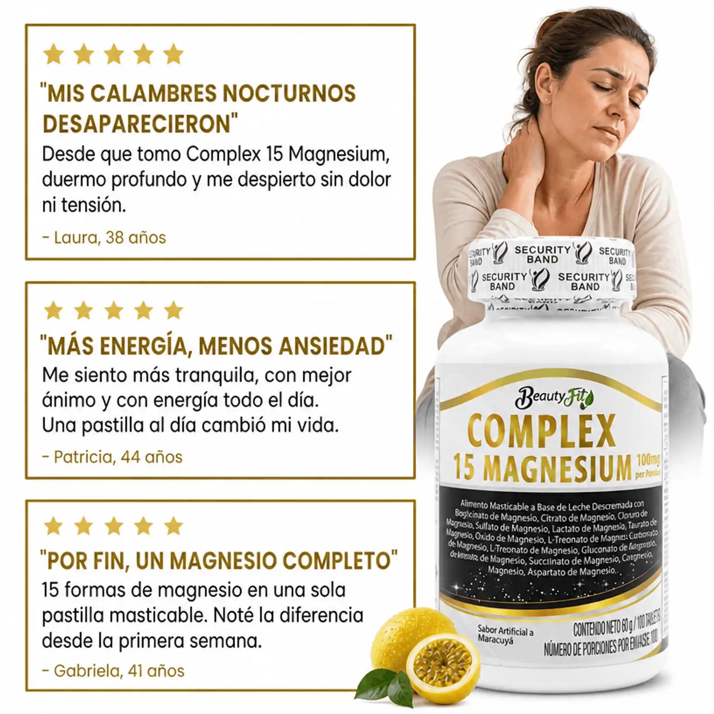 💜COMPLEX 15 MAGNESIUM X100UND PASTILLAS MASTICABLES🌙