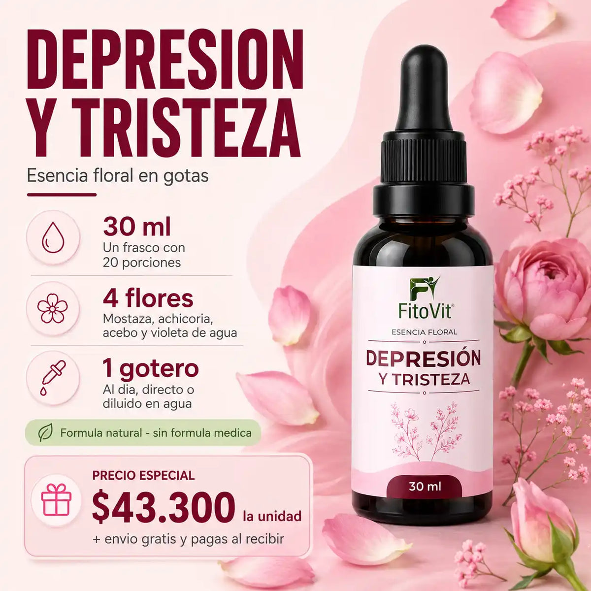 😢Depresión y Tristeza x30 mililitros 💗