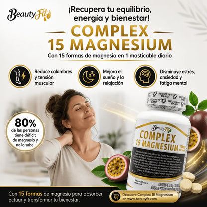 💜COMPLEX 15 MAGNESIUM X100UND PASTILLAS MASTICABLES🌙
