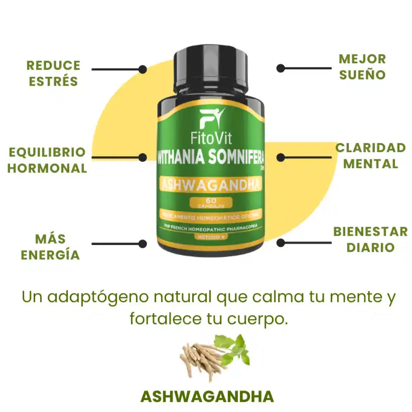 🧠😣ASHWAGANDHA X60 CAPSULAS FITOVIT⚡😴