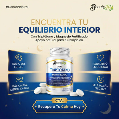 🥥TRIPTOFANO + MAGNESIO BEAUTYFIT X100UND PASTILLAS MASTICABLES🌙