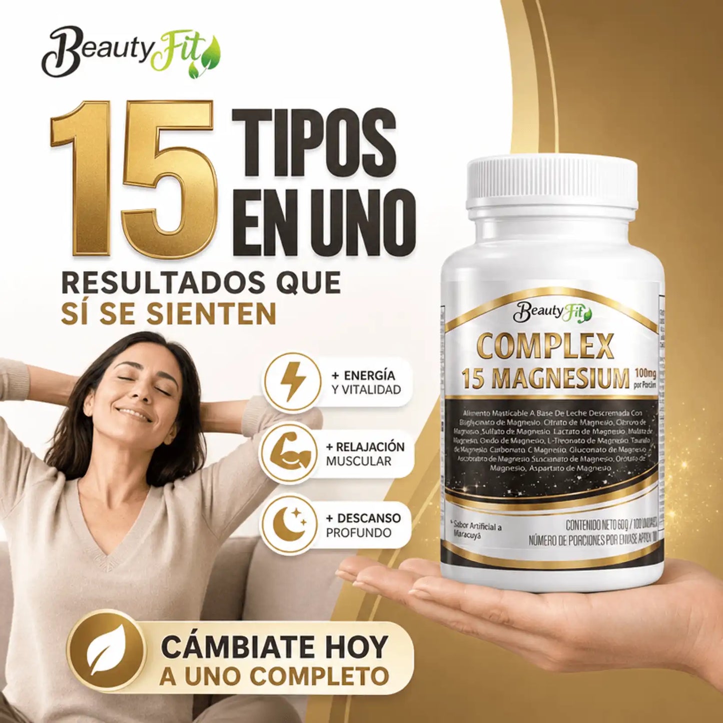 💜COMPLEX 15 MAGNESIUM X100UND PASTILLAS MASTICABLES🌙