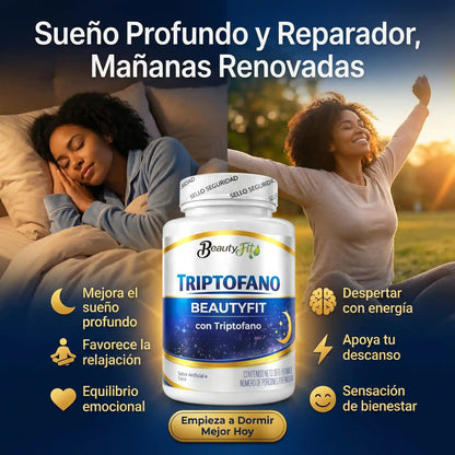 🥥TRIPTOFANO + MAGNESIO BEAUTYFIT X100UND PASTILLAS MASTICABLES🌙