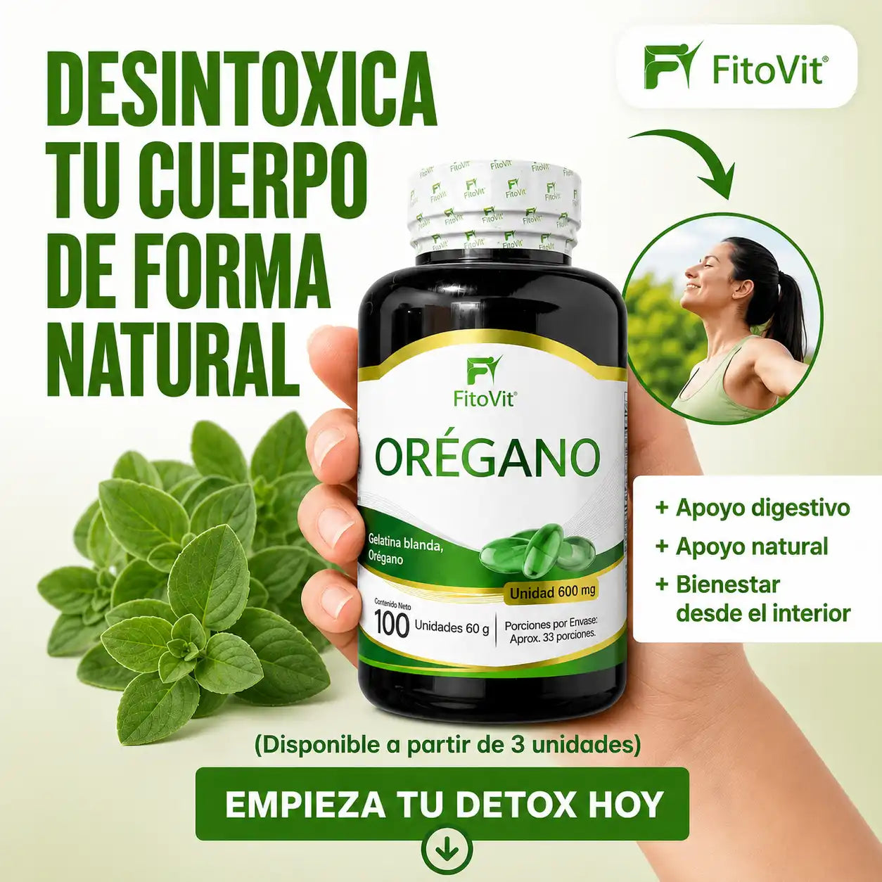 🌿ORÉGANO FITOVIT X100 UND CAPSULA BLANDA🛡️