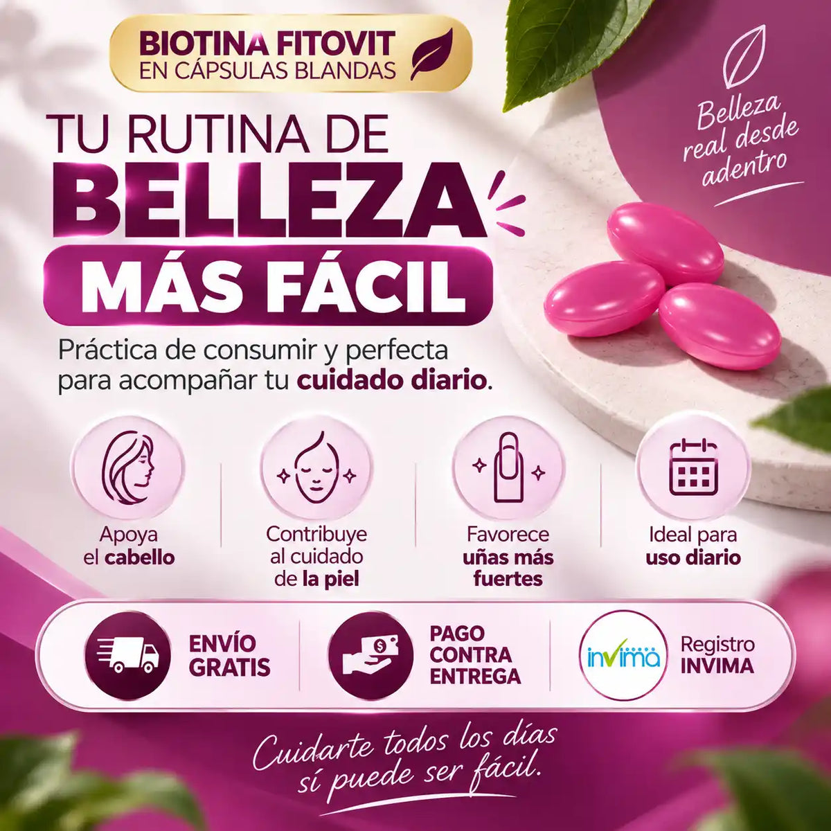 💇♀️ Biotina - 100 Gelatinas Blandas✨