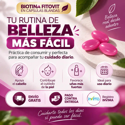 💇♀️ Biotina - 100 Gelatinas Blandas✨