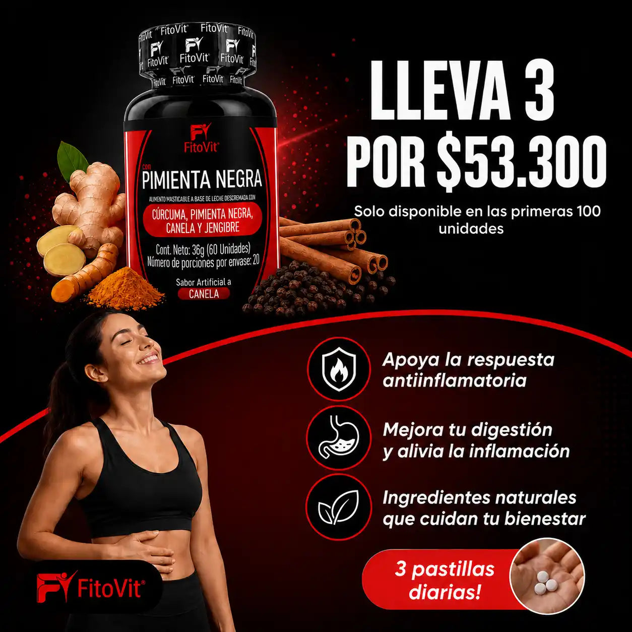 🌿 Pimienta Negra - 60 pastillas🌶️