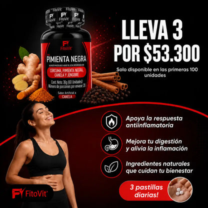 🌿 Pimienta Negra - 60 pastillas🌶️