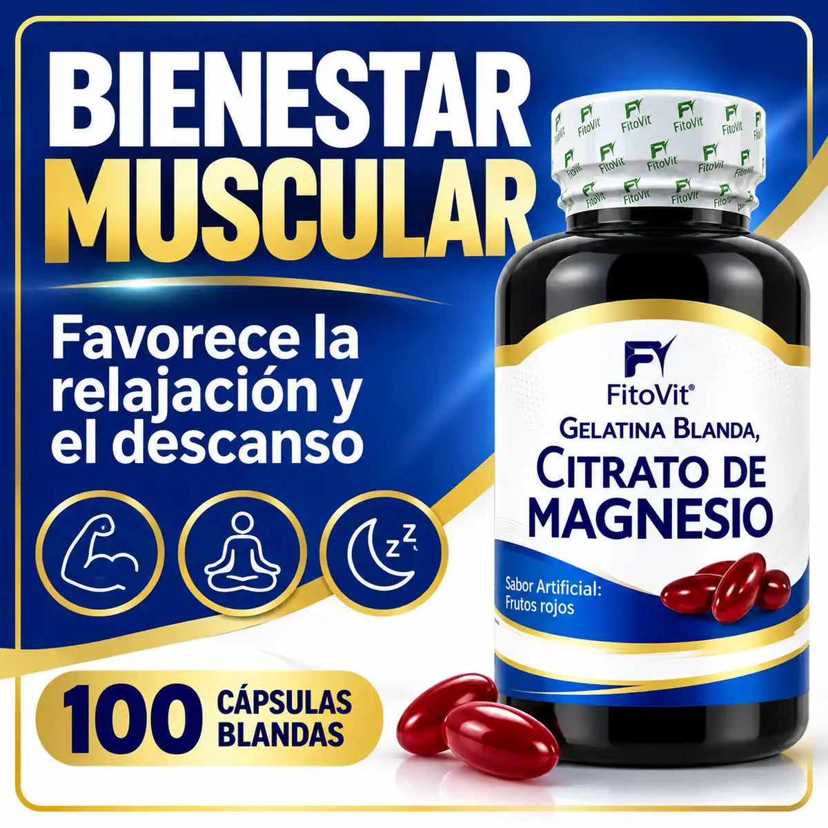 💤Citrato de Magnesio - 100 Gelatinas Blandas💪