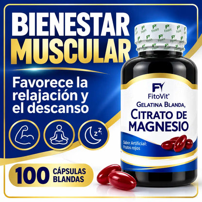 💤Citrato de Magnesio - 100 Gelatinas Blandas💪