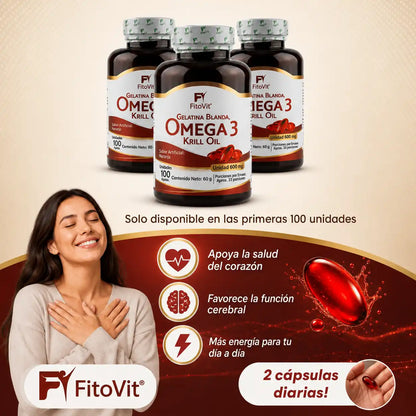 🐟OMEGA 3 FITOVIT X100UND (SOFTGEL) GELATINA BLANDA❤️