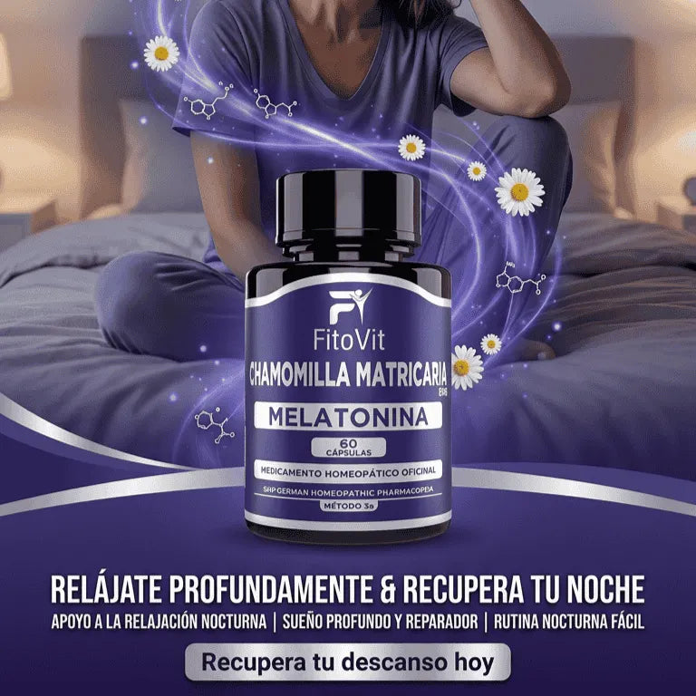 🌙 MELATONINA + CHAMOMILLA MATRICARIA FITOVIT x60 CAP 😴